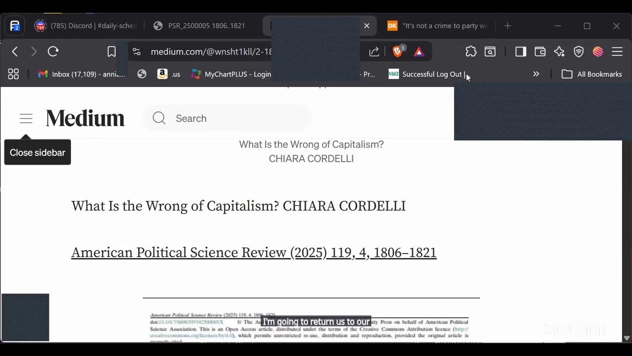 02/18/2026 WEDNESDAY OFFICE HOURS What Is the Wrong of Capitalism? CHIARA CORDELLI