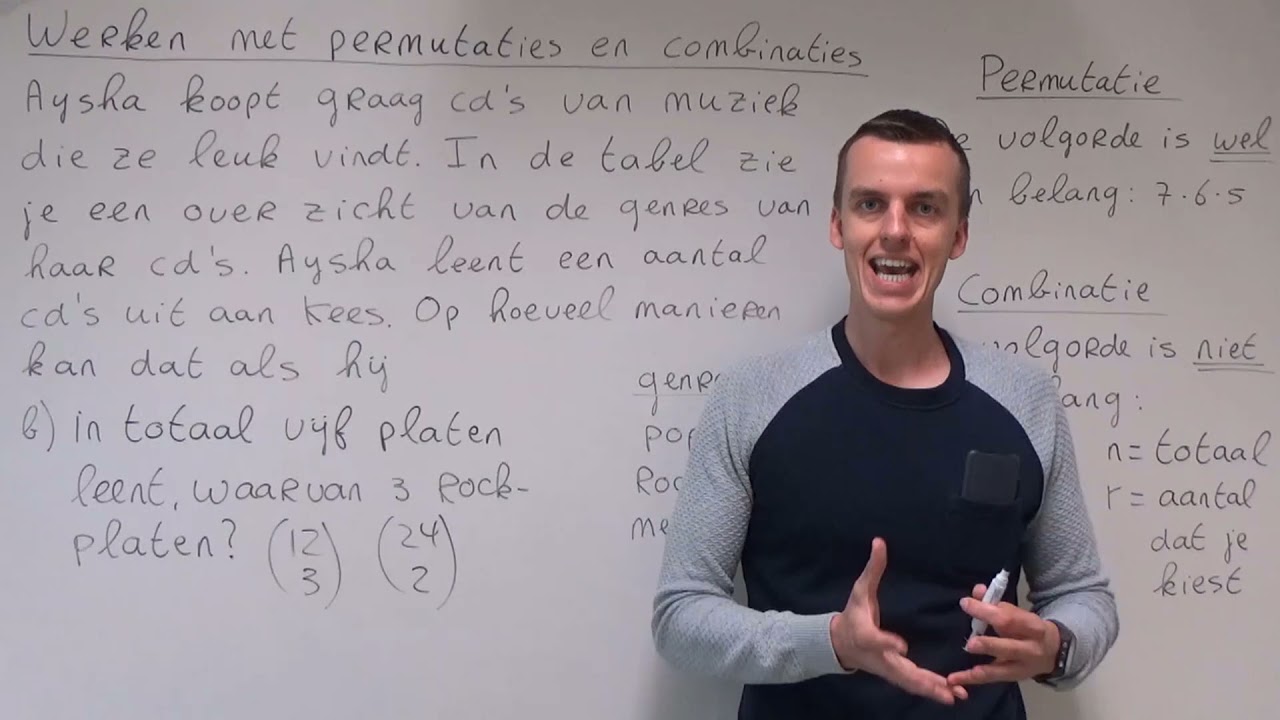 Werken met permutaties en combinaties (HAVO wiskunde A)