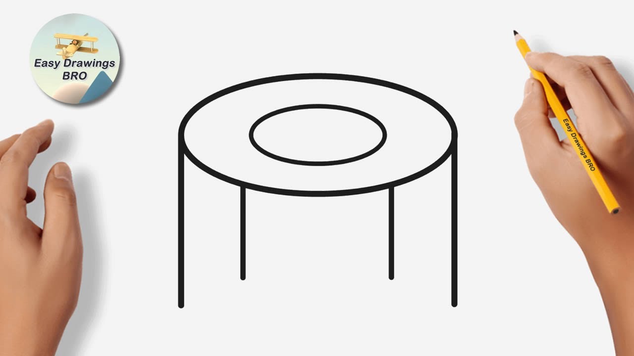 Drawing trampoline tutorial | How to draw a trampoline | Easy Drawings BRO