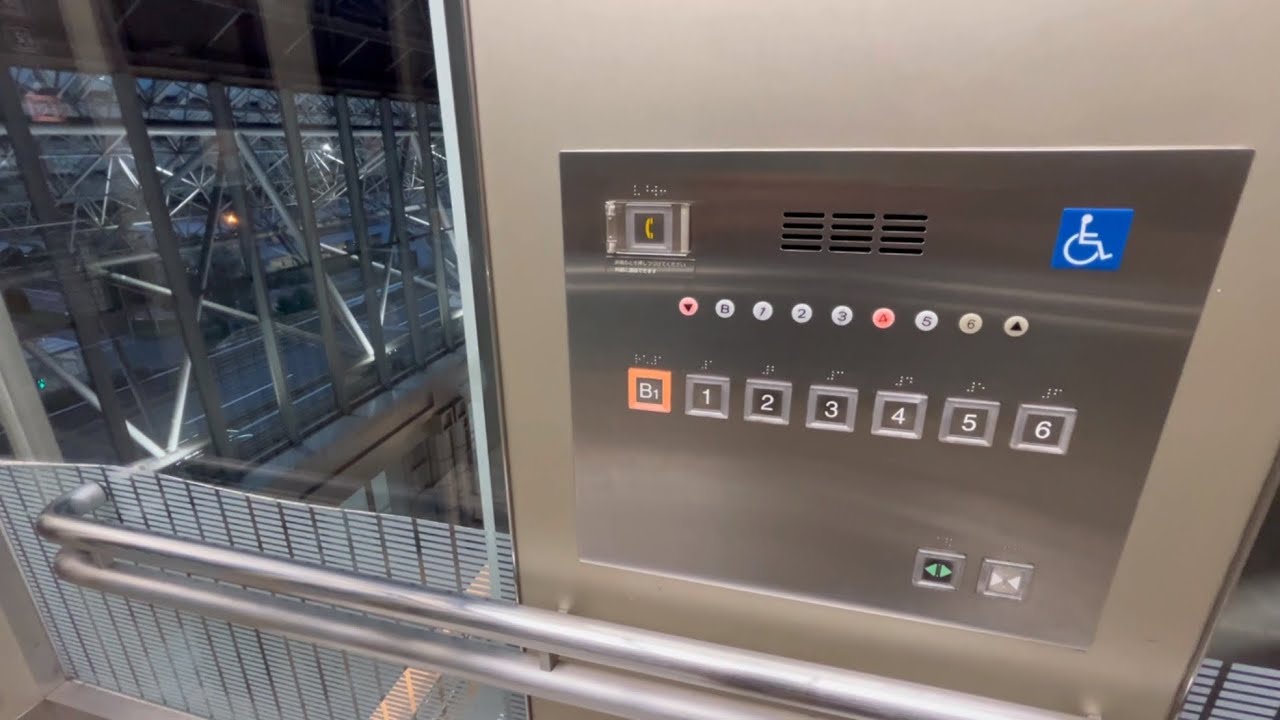 【早朝撮影】羽田空港第1ターミナルマーケットプレイス エレベーター【三菱製】