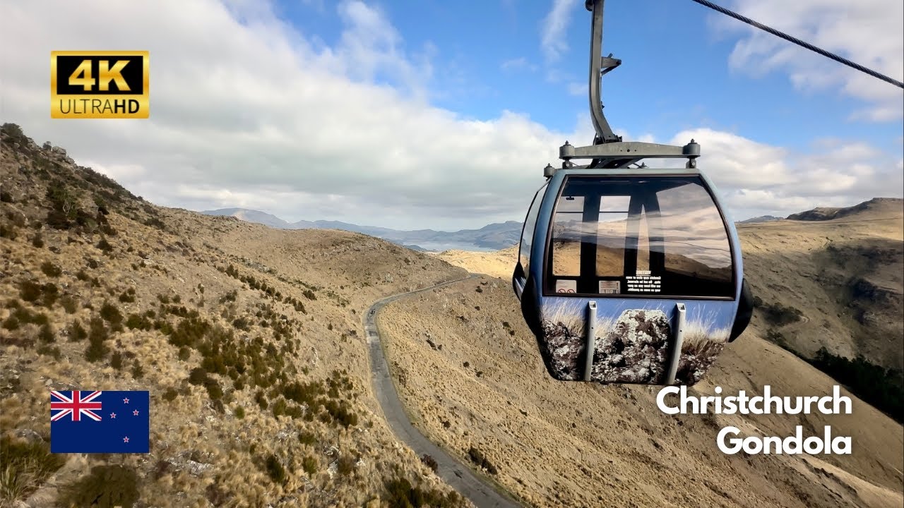 CHRISTCHURCH GONDOLA - Amazing Views of Christchurch, Lyttelton Harbour and Pegasus Bay (4K)