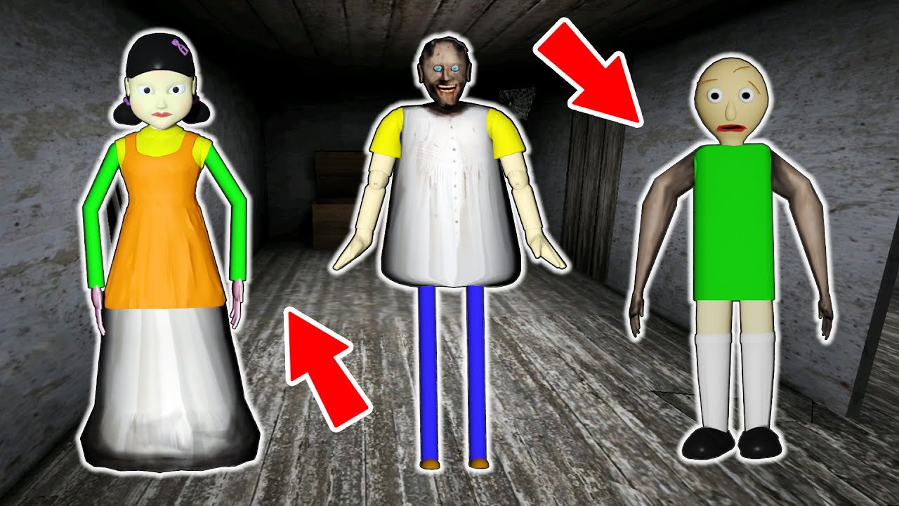 Granny vs *Squid Game* vs Baldi - funny horror animation (60 min. comedy animations)