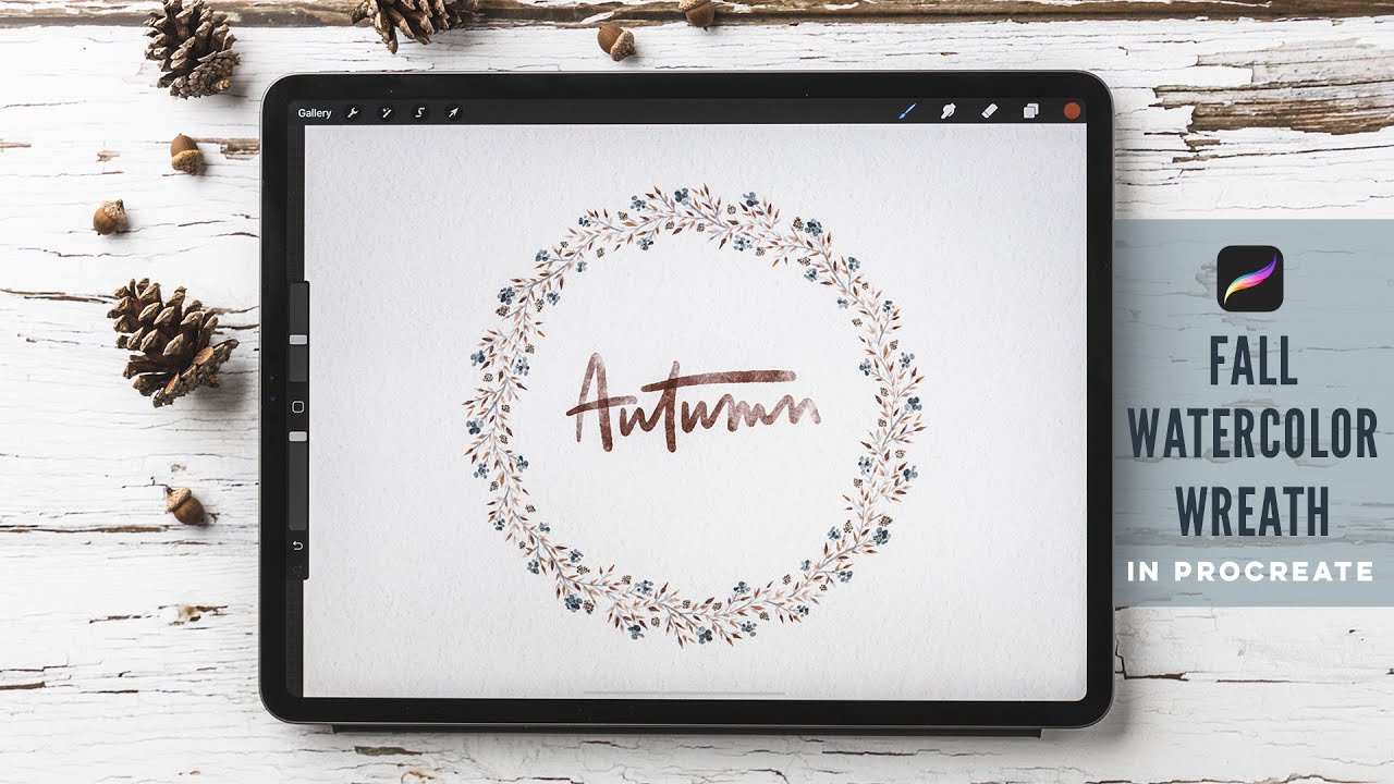 Paint a Fall Watercolor Wreath in Procreate