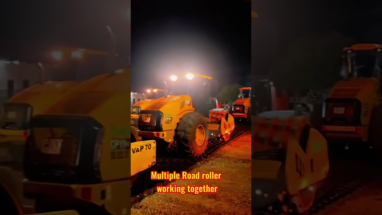Up close view of massive Road rollers being loaded for transport. Giants heading to work!#roadroller