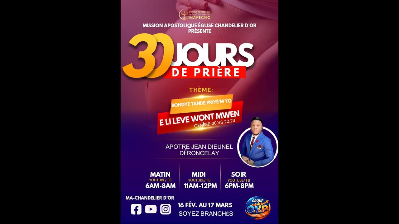 30 jours de pière / Bondye tande priyèm yo e leve wont mwen.