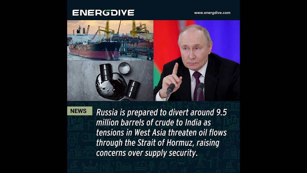 Russia Ready to Divert Crude to India Amid West Asia Supply Risks
