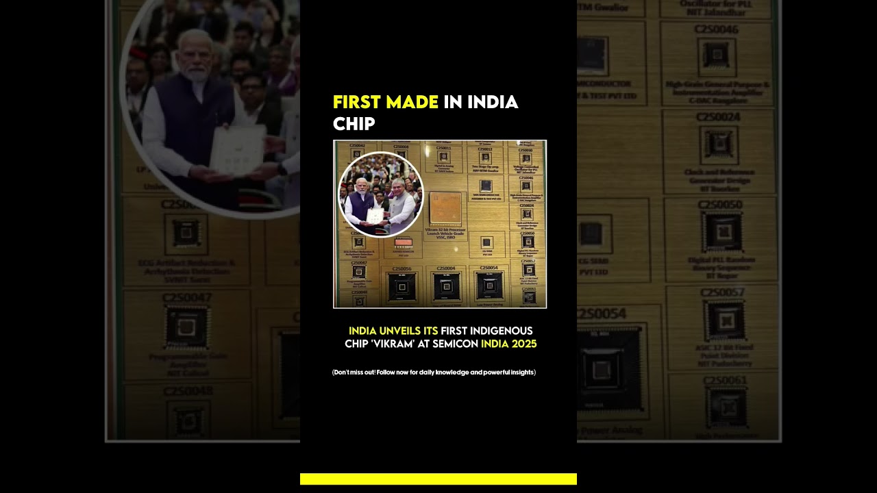 &ldquo;INDIA Unveils Its 1st Indigenous Chip &lsquo;VIKRAM&rsquo; 🚀 #MadeInIndia #TechNews&rdquo;