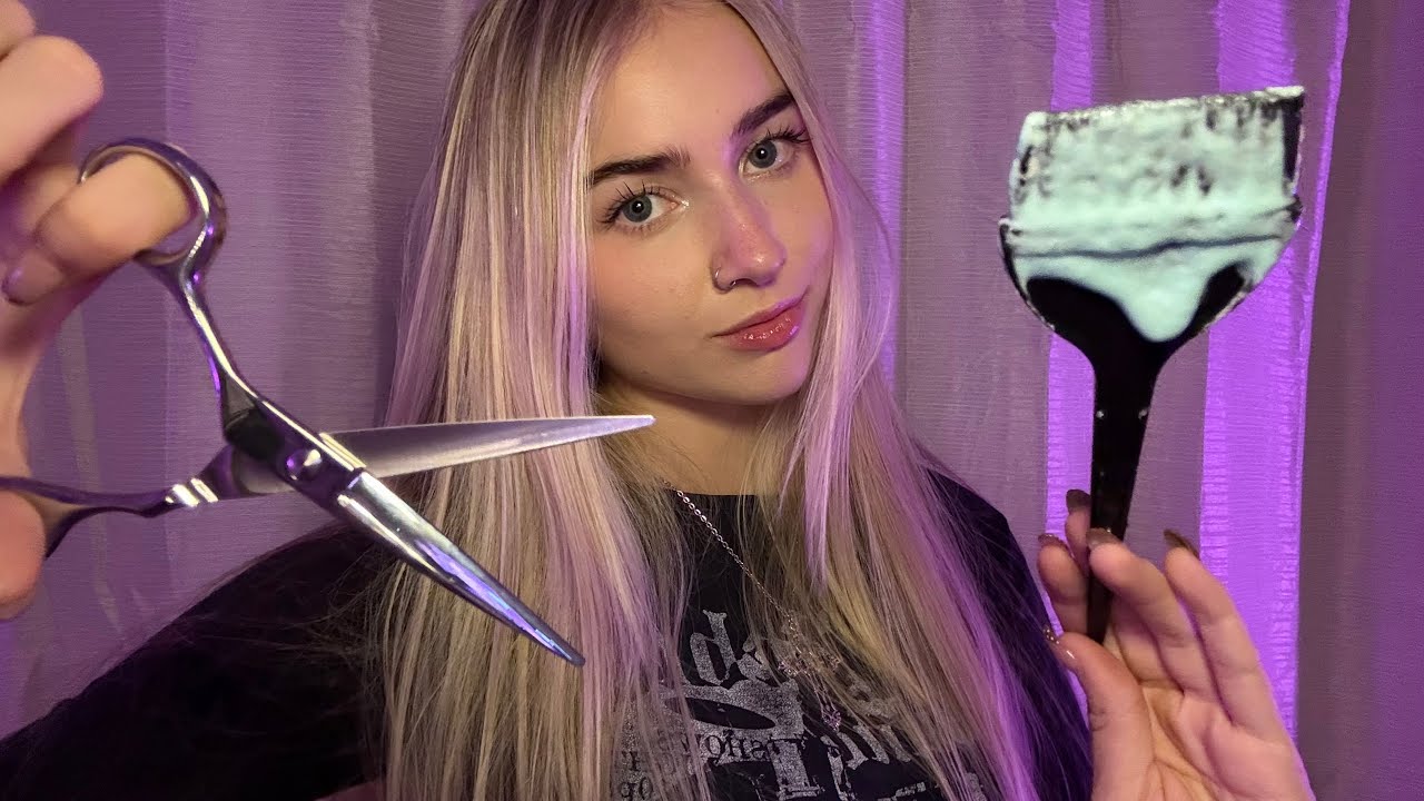 ASMR Haircut and Dye (I fry your hair off) Fast and Chaotic