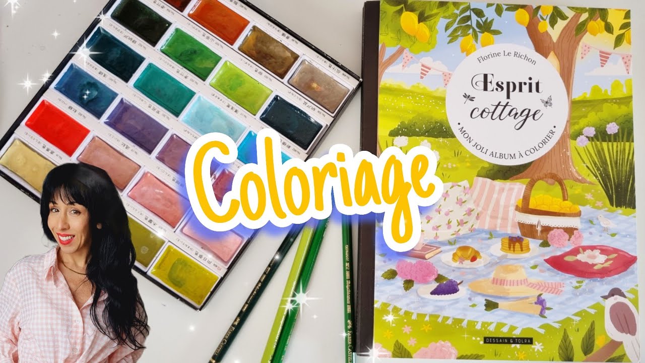 Coloriage avec moi. Esprit cottage de Florine  Le Richon 🎨🪻🍒🌈✨️💐