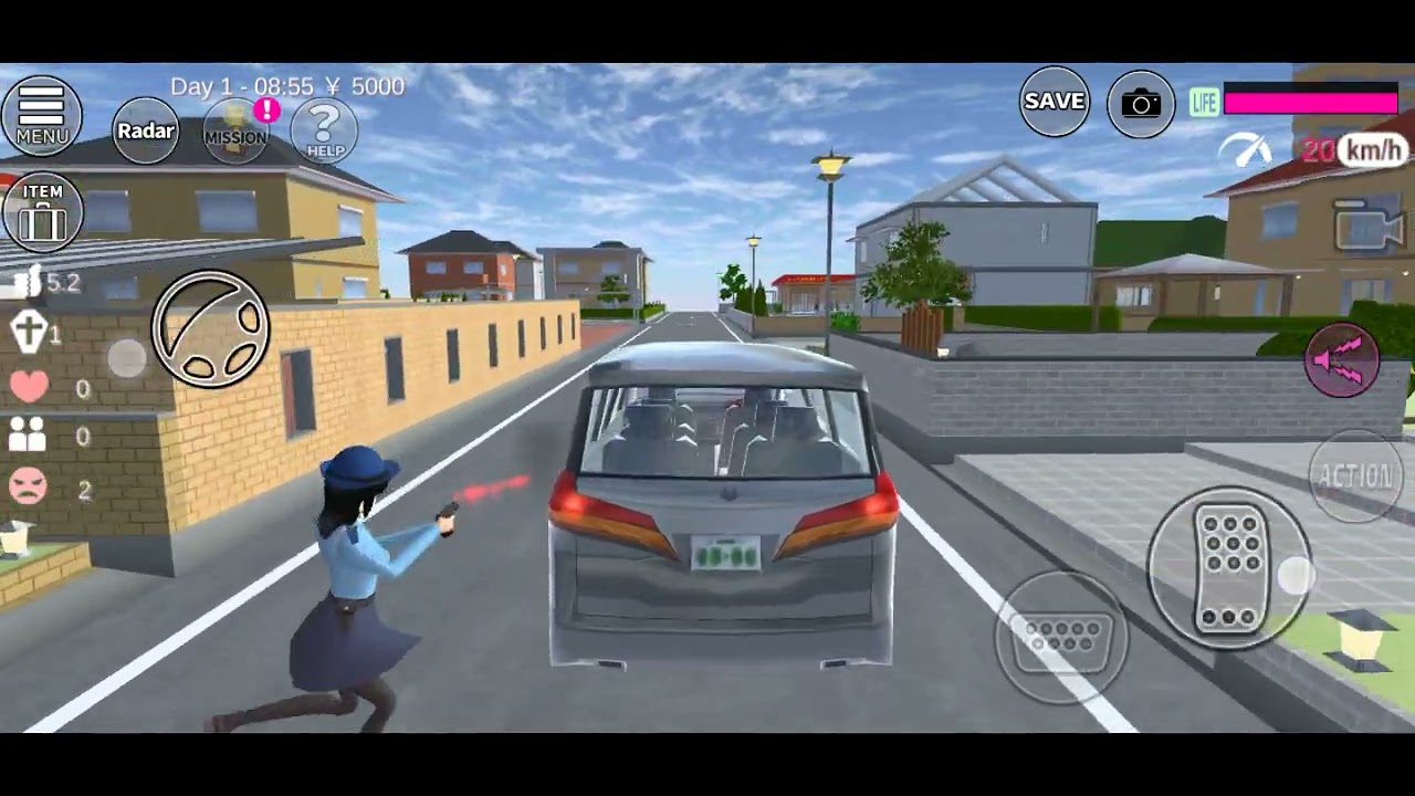 Seru Naik Mobil Alphard di - Sakura School Simulator