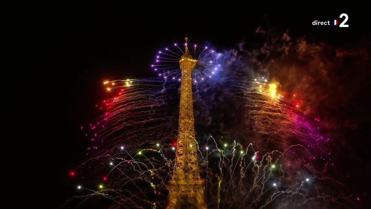 Feu d artifice Paris Tour Eifel 2023 (France 2)