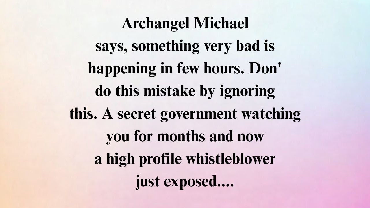 ARCHANGEL MICHAEL BREAKS SILENCE: THIS CHANGES EVERYTHING