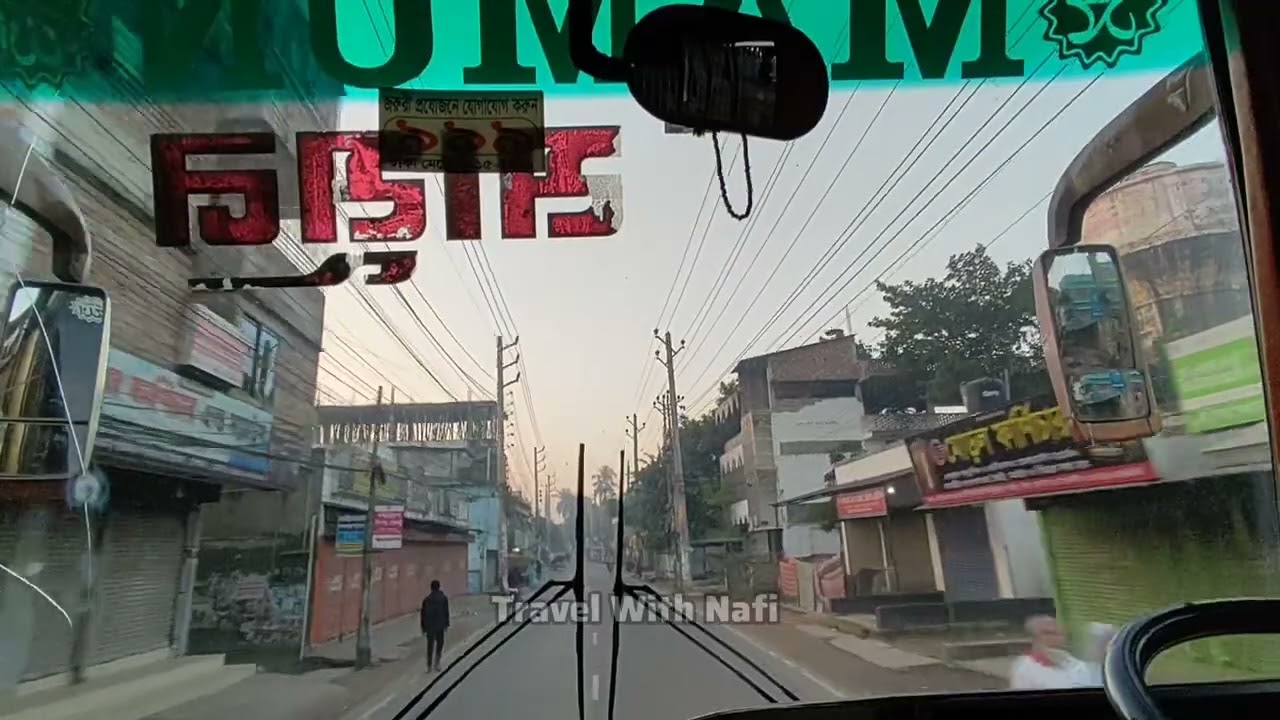 HINO AK1J Bus Driving In Bangladeshi City Highway 