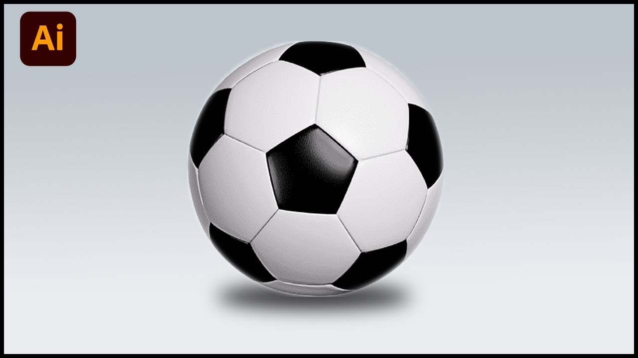 Realistic 3D Football Creation in Illustrator#illustrator