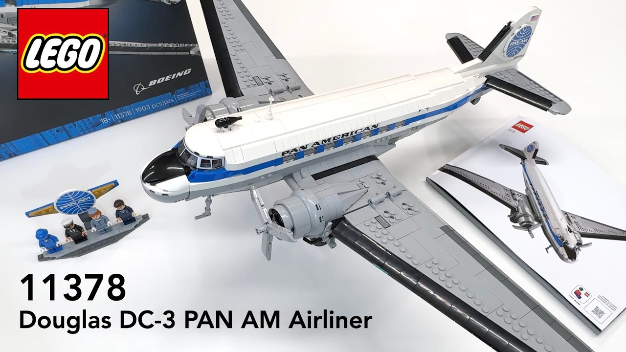 LEGO Airplane Icons 11378 Douglas DC-3 Pan Am Airliner Speed Build &ndash; 4K HD