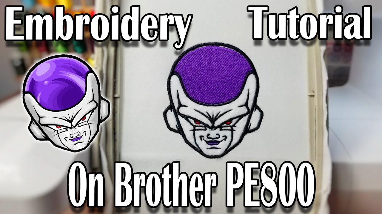 How to make an embroidery patch on the Brother PE800 (Frieza Dragon Ball Z patch)