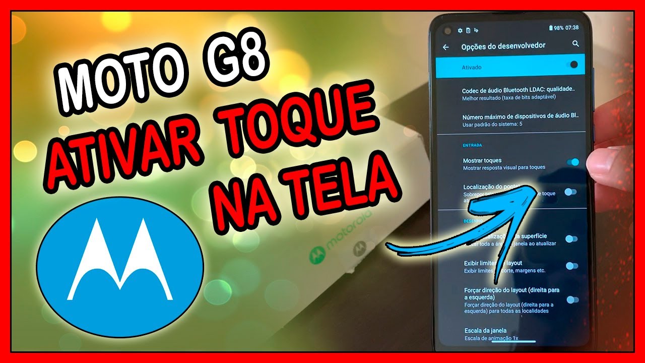 Como ativar o toque do dedo tela no Moto G8