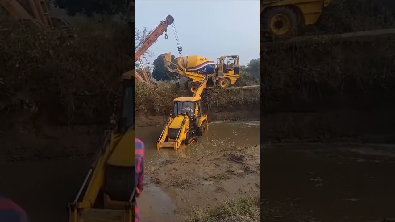 #ajax #stuck #hydra #ace  #jcb #3dx_jcb #powerful #roadside  #river