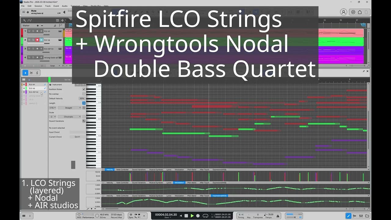 Spitfire LCO Strings + Wrongtools Double Bass Quartet (in 4 combinations)