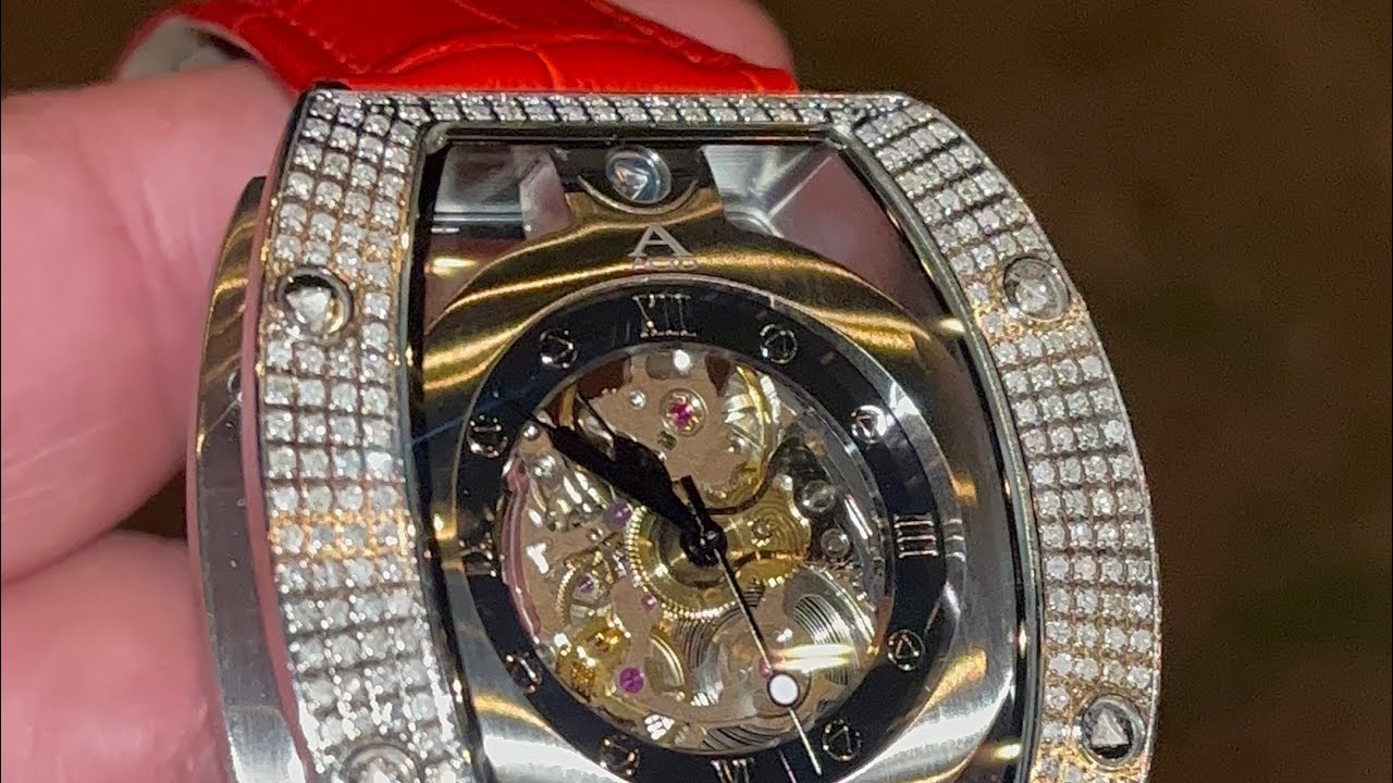 Men&rsquo;s Acid Skeleton Automatic Diamond Watch 😍