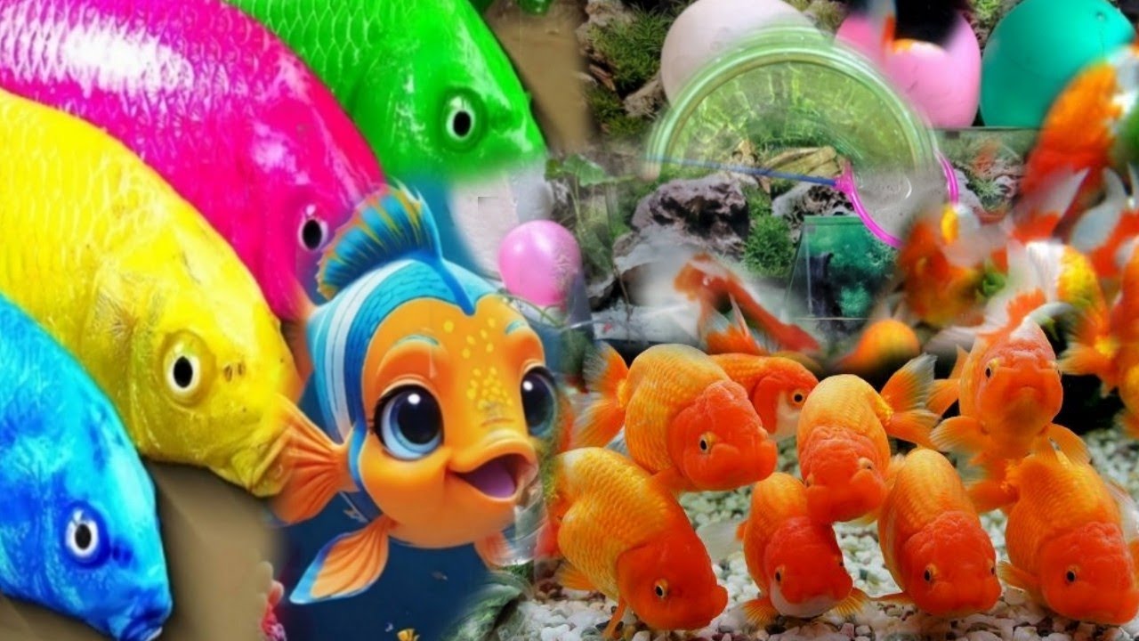 Catching Cute Fish Challenge Aquarium Goldfish with the the tank