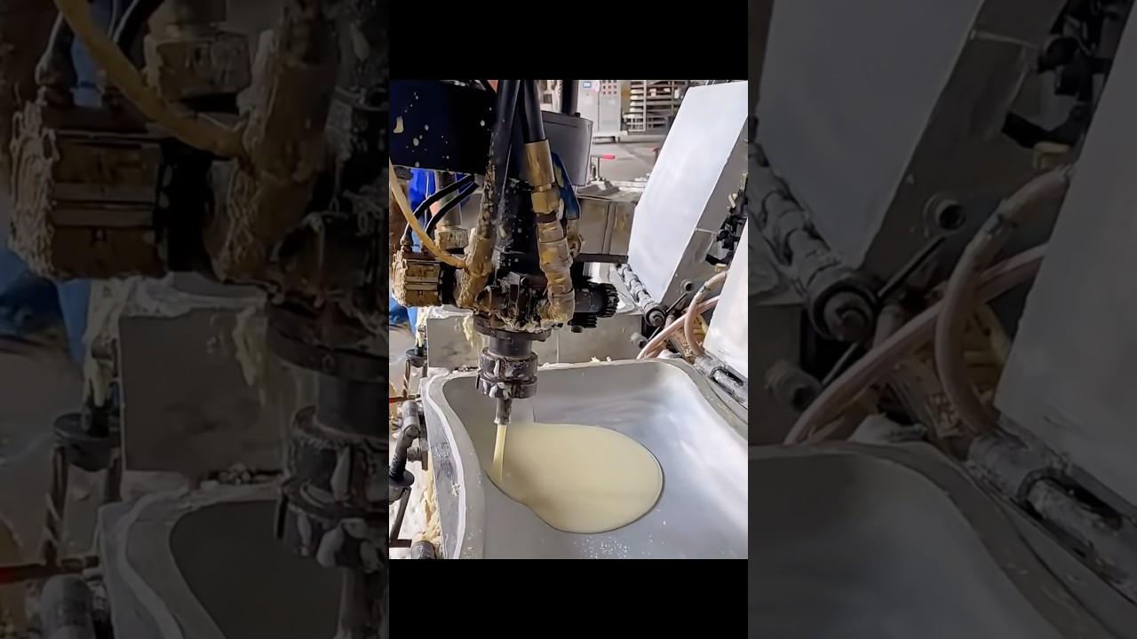 Memory foam pillow PU foam. #foamingmachine #machine #foammachine #factory #woodworking #pu #pufoam