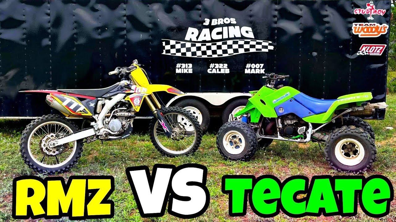 Kawasaki Tecate 250 vs Suzuki RMZ 250 (Quad vs Dirt Bike)