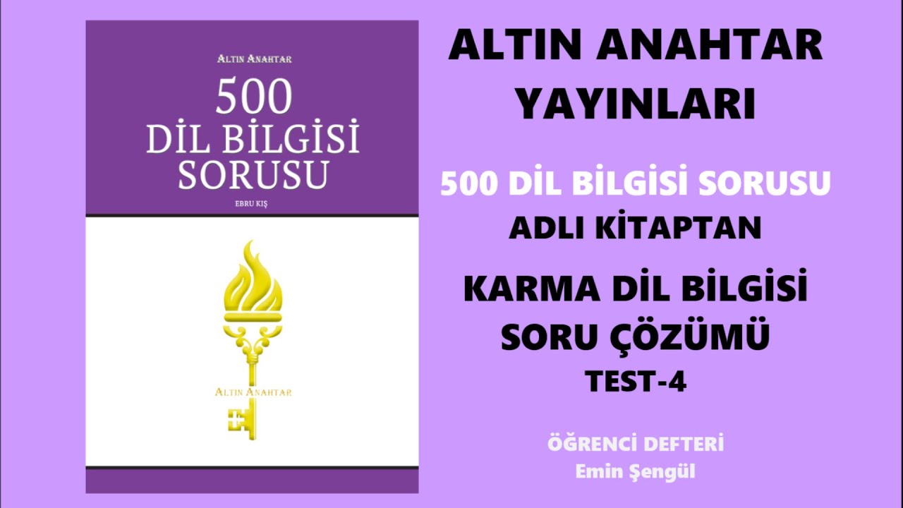 ALTIN ANAHTAR 500 DİL BİLGİSİ SORUSU