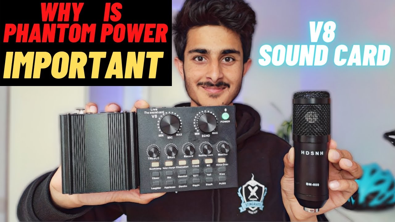 Phantom Power with  BM800 Condenser mic and V8 Sound card | Hindi/Urdu