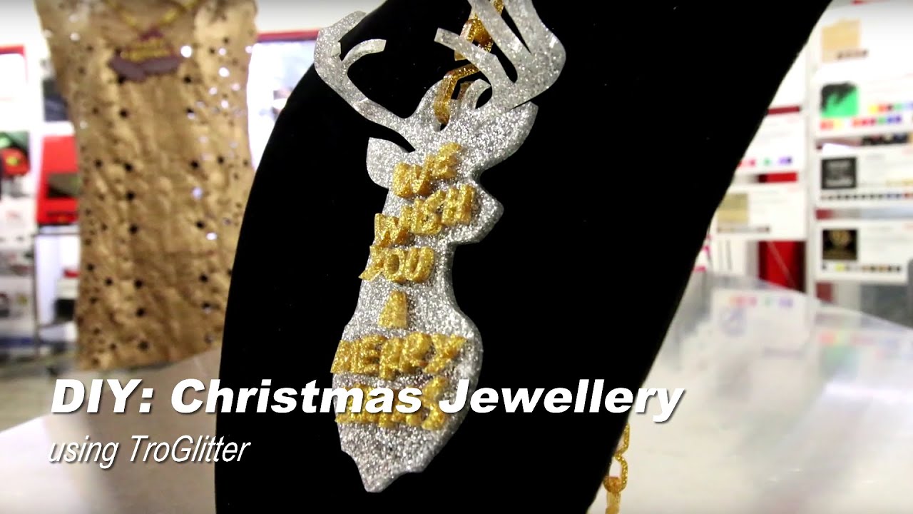 DIY Christmas Jewellery | Glitter Acrylic Jewellery | Laser Cut TroGlitter