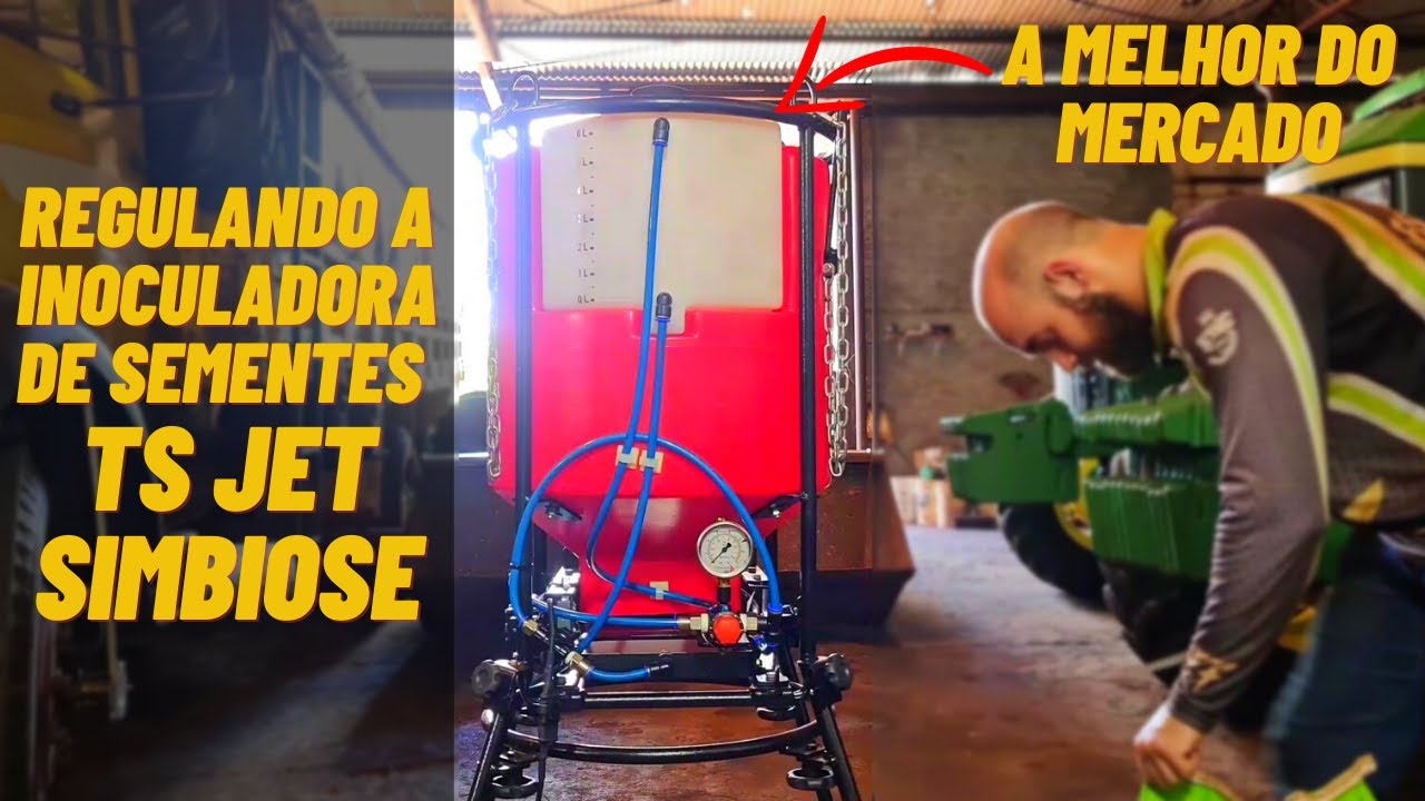 Passo a passo de como REGULAR a inoculadora de sementes da SIMBIOSE TS JET
