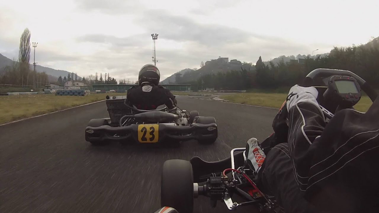go kart 125 Rieti circuito La Mola pista bagnata on board