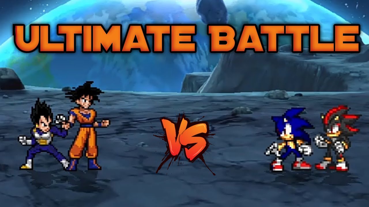 Goku LB (all form) & Vegeta (all form) VS Sonic (all form) & Shadow (all form) in Jump Force Mugen