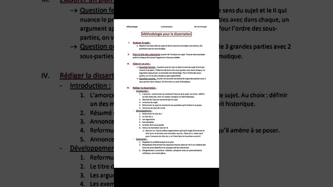 🖋️ M&eacute;thode simple et efficace pour r&eacute;ussir une dissertation en fran&ccedil;ais ! #terminale #bac2025