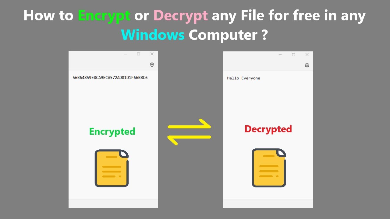 How to Encrypt or Decrypt any File for free in any Windows Computer ?