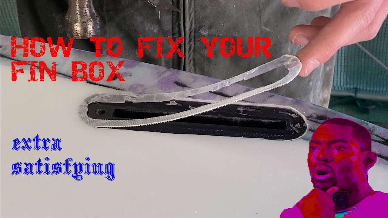 Surfboard restoration: crushed/sunken fin box