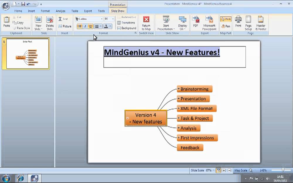 Presentation View - MindGenius 4
