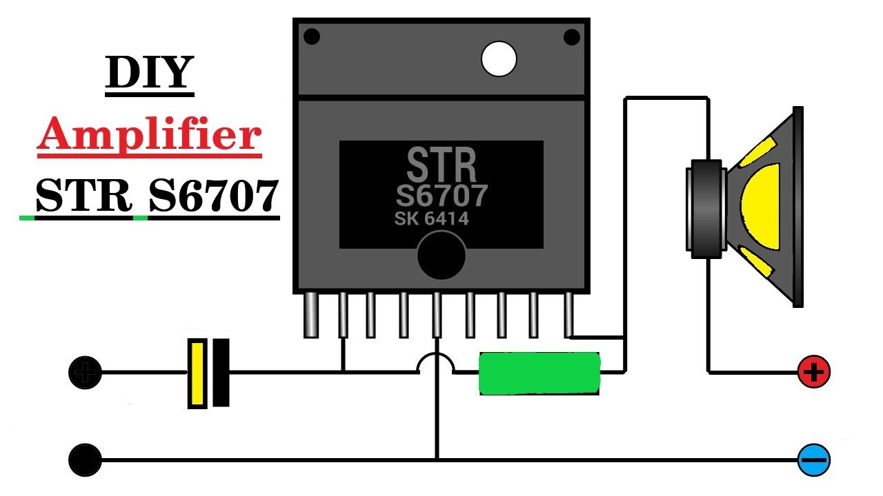 DIY powerful ultra bass amplifier using STR S6707, simple circuit