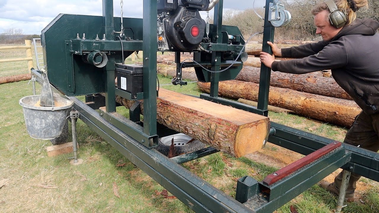 First Cuts On the Homemade Bandsaw Mill