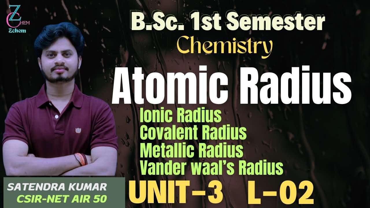 (L2) Types of atomic radius || atomic radius and its four types-trends in periodic table  #chemistry