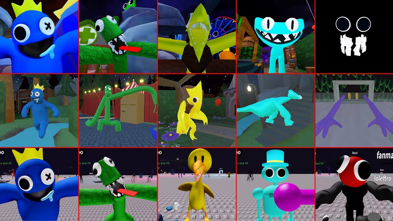 Rainbow friends color vs coustom vs original all jumpscares