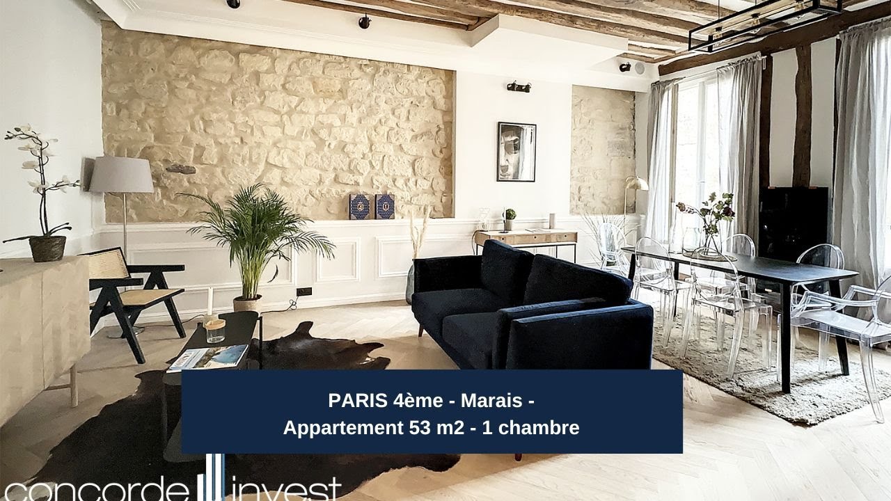 PARIS IV - Marais - Appartement 55 m2 - 1 chambre.