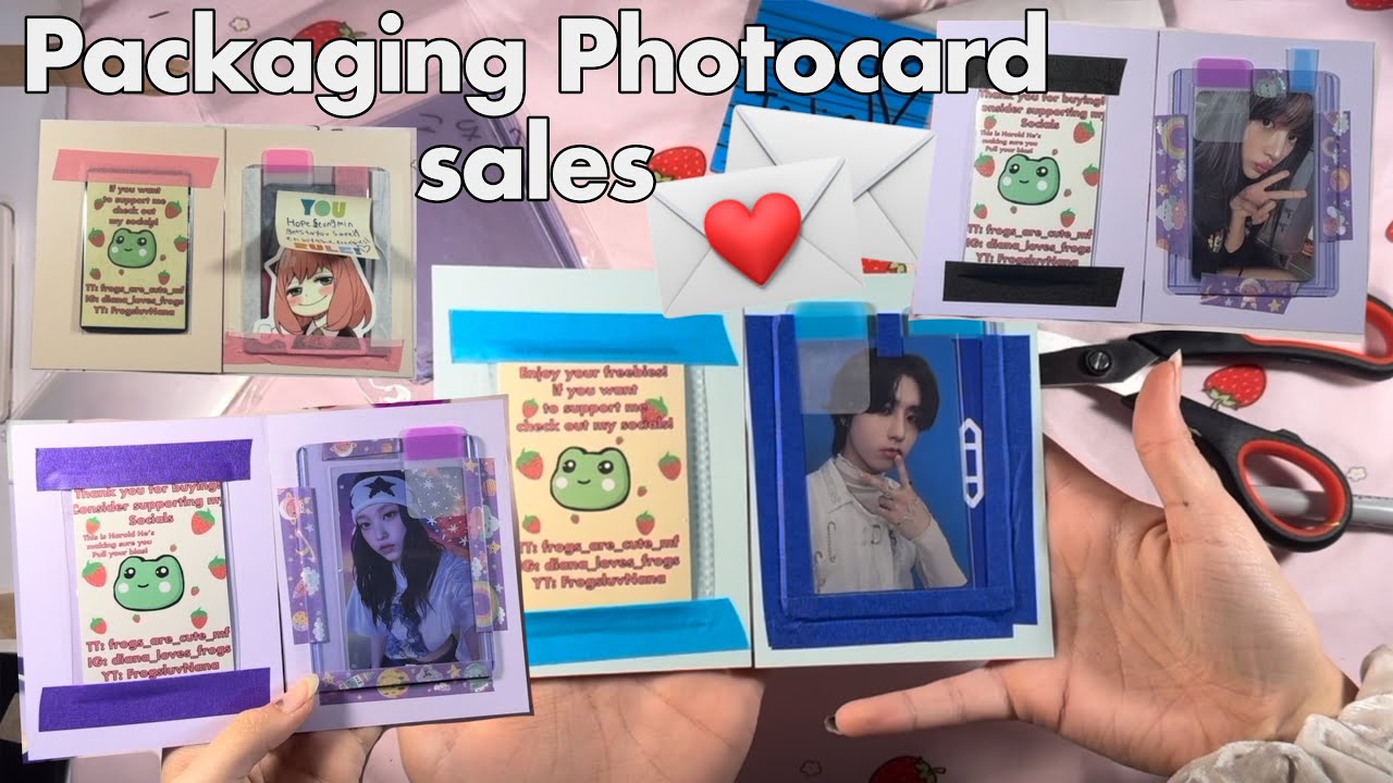 Packaging photo card orders, and trades. 