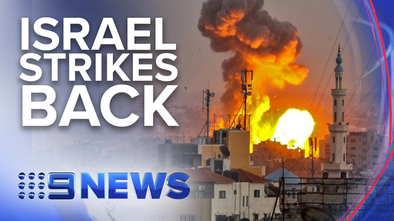 Israel bombs Hamas targets in Gaza after rocket attack | Nine News Australia