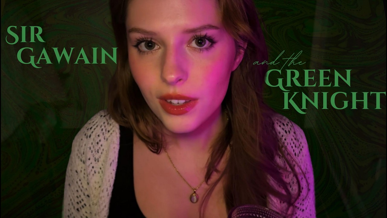 ASMR Reading 💚Sir Gawain and the Green Knight💚 | reading to you, book tapping, art book tracing