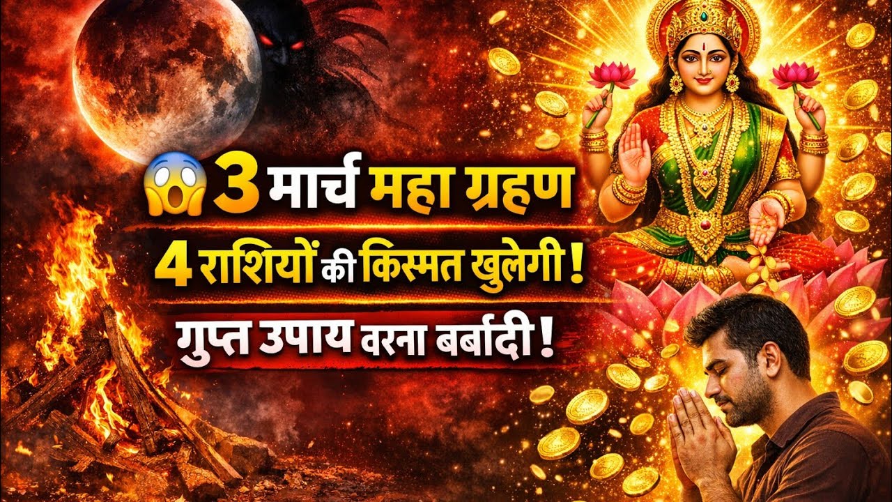 3 मार्च होलिका दहन पर महा चंद्र ग्रहण 😱 4 राशियों की किस्मत चमकेगी | गुप्त उपाय से धन वर्षा निश्चित