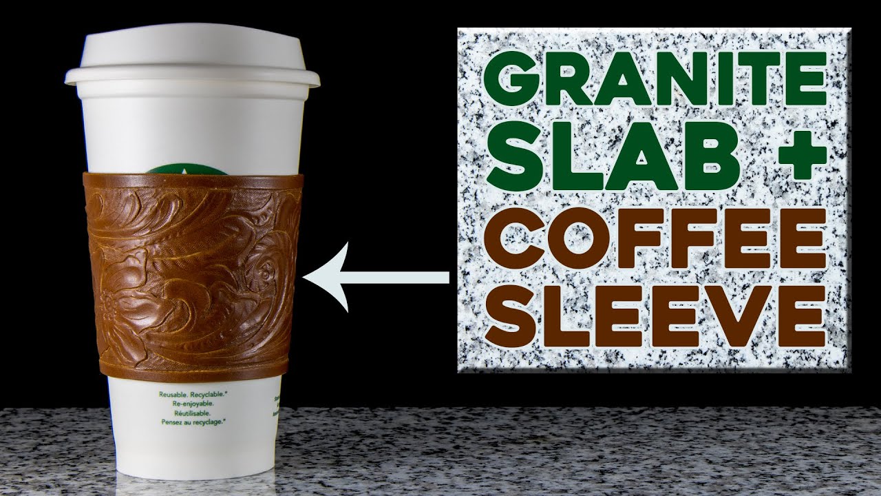 Cheap DIY Granite Slab and Making a Tooled Leather Coffee Sleeve (for Starbucks Cups)