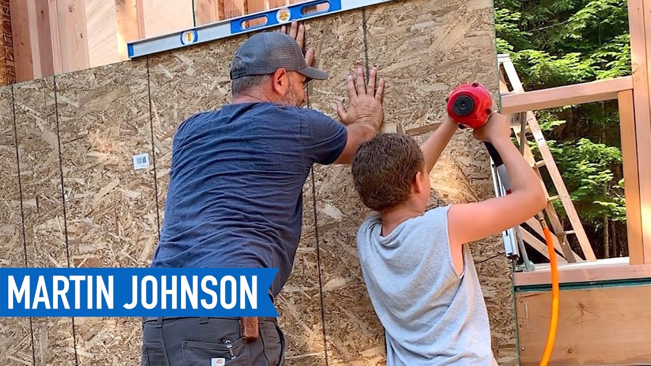 Exterior Wall OSB Sheathing Installation | Off Grid Cabin Build #18