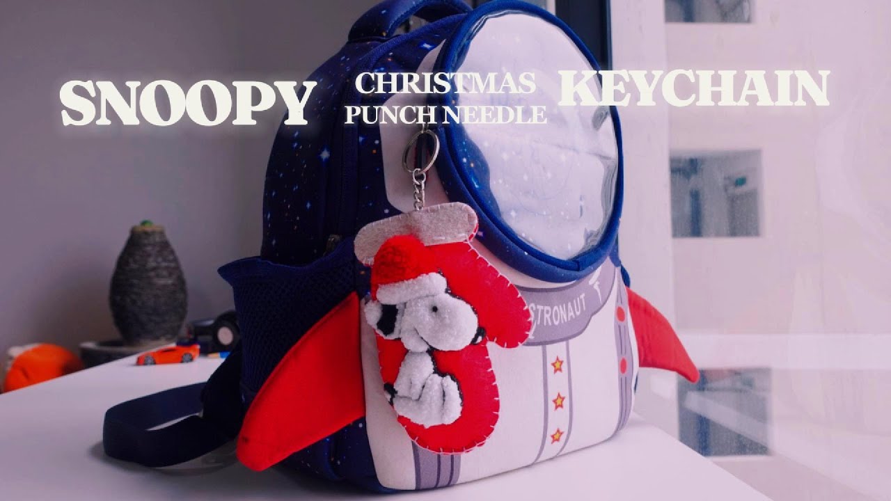 🎄 Punch Needle Snoopy Christmas Keychain | DIY Gift Idea for Kids ✨