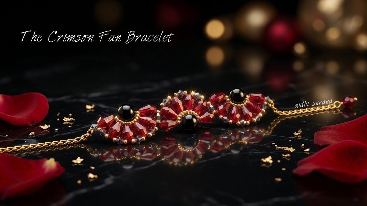 The Crimson Fan Bracelet | DIY Beading Tutorial
